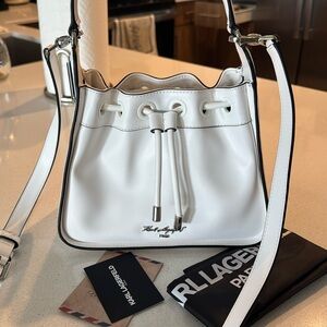 Karl Lagerfeld White Bucket Bag